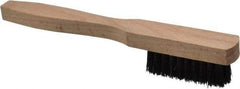 Made in USA - 7-1/2" OAL, Horsehair Utility Brush - 9/16" Bristle Length, 1-1/2" Long x 1/2" Wide Head, Straight Hardwood Handle - Eagle Tool & Supply