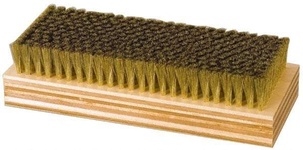 Made in USA - 1" Bristle Length, Hoghair Cleaning & Finishing Brush - 6-1/2" Long x 2-3/8" Wide Head, 6" OAL, Hardwood Block - Eagle Tool & Supply