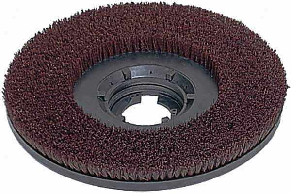 Made in USA - 15" Diam Scrubbing Brush - 13" Machine, 1-1/2" Trim Length, Polypropylene - Eagle Tool & Supply