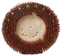 Made in USA - 15" Diam Floor Brush - 13" Machine, 1-1/2" Trim Length, Orange Pad, Nylon - Eagle Tool & Supply