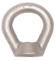 Made in USA - 5,000 Lb Capacity, M18x2.5 Thread, Carbon Steel Heavy Duty Lifting Eye Nut - Grade C-1030, 3" Long x 3" High, 1-1/2" Inside & 2-1/2" Outside Eye Diam, 1-3/8" Bell/Base Width - Eagle Tool & Supply