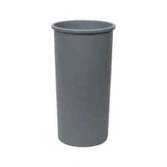 Rubbermaid - 22 Gal Gray Round Trash Can - Polyethylene, 30-1/8" High - Eagle Tool & Supply