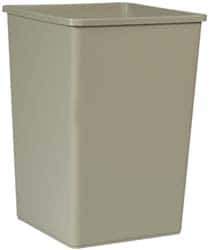 Rubbermaid - 35 Gal Gray Square Trash Can - Polyethylene, 27-5/8" High x 19-1/2" Long x 19-1/2" Wide - Eagle Tool & Supply