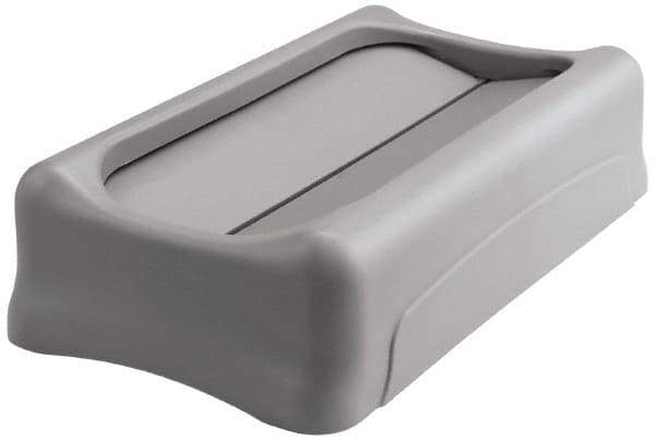 Rubbermaid - Rectangle Lid for Use with 23 Gal Rectangular Trash Cans - Gray, Plastic, For Slim Jim Trash Cans - Eagle Tool & Supply