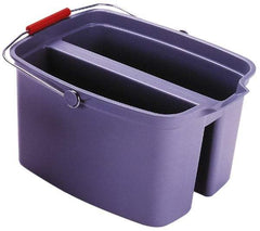 Rubbermaid - 19 Qt Plastic Double Pail - 9" Long x 10" High x 14-1/2" Wide, Gray, Steel Handle - Eagle Tool & Supply