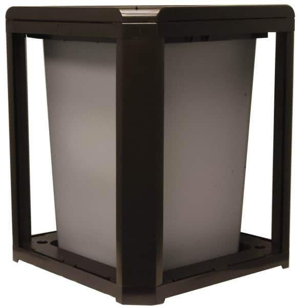 Rubbermaid - 35 Gal Brown Square Trash Can - Polycarbonate, 30-1/2" High x 26" Long x 26" Wide - Eagle Tool & Supply