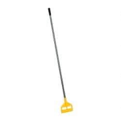 Rubbermaid - 60" Fiberglass Quick Connect Mop Handle - 1 to 1-1/4" Wet Mop Head Band, Plastic Connector, Use with Wet Mops - Eagle Tool & Supply