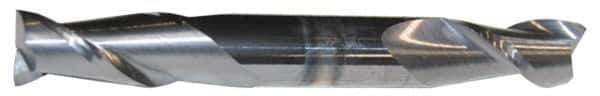 Accupro - 3/16", 1/2" LOC, 3/8" Shank Diam, 3" OAL, 2 Flute, Solid Carbide Square End Mill - Double End, AlTiN Finish, Spiral Flute, 40° Helix, Centercutting, Right Hand Cut, Right Hand Flute - Eagle Tool & Supply