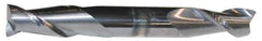 Accupro - 1/2", 1" LOC, 1/2" Shank Diam, 4" OAL, 2 Flute, Solid Carbide Square End Mill - Double End, AlTiN Finish, Spiral Flute, 40° Helix, Centercutting, Right Hand Cut, Right Hand Flute - Eagle Tool & Supply
