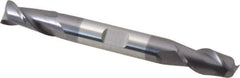 Accupro - 3/8", 3/4" LOC, 3/8" Shank Diam, 3-1/2" OAL, 2 Flute, Solid Carbide Square End Mill - Double End, AlTiN Finish, Spiral Flute, 40° Helix, Centercutting, Right Hand Cut, Right Hand Flute - Eagle Tool & Supply