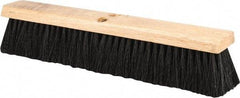 PRO-SOURCE - 18" General Purpose Polypropylene Push Broom - 3" Bristle Length, Wood Block, Threaded Handle Connection, Handle Sold Separately - Eagle Tool & Supply