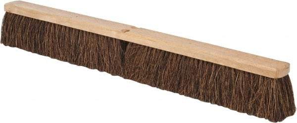 PRO-SOURCE - 36" Heavy Duty Palmyra Push Broom - 4" Bristle Length, Wood Block, Threaded Handle Connection, Handle Sold Separately - Eagle Tool & Supply