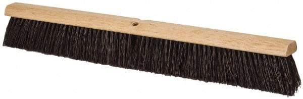 PRO-SOURCE - 30" Heavy Duty Polypropylene Push Broom - 3-1/4" Bristle Length, Wood Block, Threaded Handle Connection, Handle Sold Separately - Eagle Tool & Supply