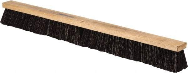 PRO-SOURCE - 36" Heavy Duty Polypropylene Push Broom - 3-1/4" Bristle Length, Wood Block, Threaded Handle Connection, Handle Sold Separately - Eagle Tool & Supply