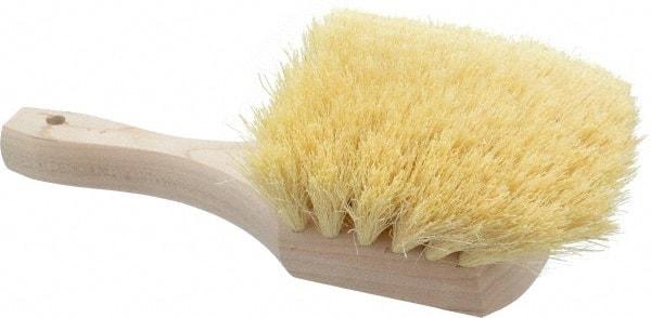 PRO-SOURCE - 2" Bristle Length, Tampico Utility Scrub Brush - 8" OAL, White, Hardwood Block - Eagle Tool & Supply