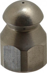 PRO-SOURCE - 4,200 psi Fixed, Stainless Steel, Sewer Pressure Washer Nozzle - 8mm Orifice Diam, 1/4" Thread, FPT, Polished - Eagle Tool & Supply