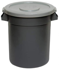 Continental - Round Lid for Use with 10 Gal Round Trash Cans - Gray, Polyethylene, For Huskee Trash Cans - Eagle Tool & Supply