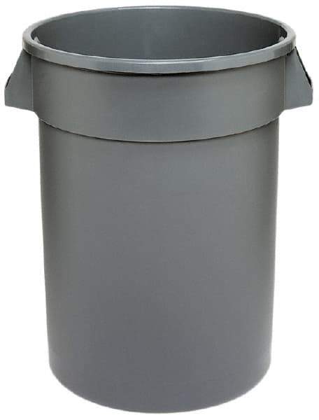 Continental - 32 Gal Gray Round Trash Can - Polyethylene - Eagle Tool & Supply