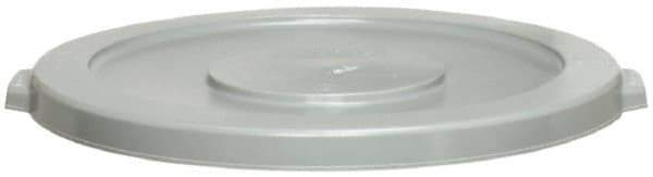 Continental - Round Lid for Use with 32 Gal Round Trash Cans - Gray, Polyethylene, For Huskee Trash Cans - Eagle Tool & Supply