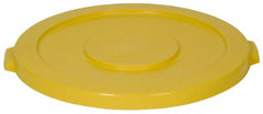 Round Lid for Use with 32 Gal Round Trash Cans Yellow, Polyethylene, For Huskee Trash Cans