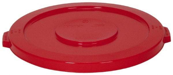 Continental - Round Lid for Use with 32 Gal Round Trash Cans - Red, Polyethylene, For Huskee Trash Cans - Eagle Tool & Supply