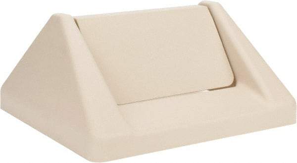 Continental - Square Lid for Use with 25 & 32 Gal Trash Cans - Beige, Polypropylene, For Swingline Trash Cans - Eagle Tool & Supply