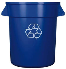 Continental - 20 Gal Blue Round Recycling Container - Polyethylene - Eagle Tool & Supply