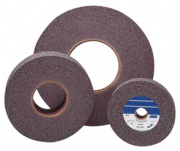 Norton - 6" Diam, 1/2" Face Width, 1" Center Hole, Medium Grade, Aluminum Oxide Deburring Wheel - Convolute, Density 9 Grade, 6,000 RPM - Eagle Tool & Supply