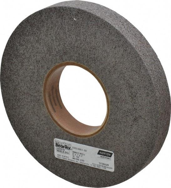 Norton - 8" Diam, 1" Face Width, 3" Center Hole, Fine Grade, Silicon Carbide Deburring Wheel - Convolute, Hard Density 9 Grade, 4,500 RPM - Eagle Tool & Supply