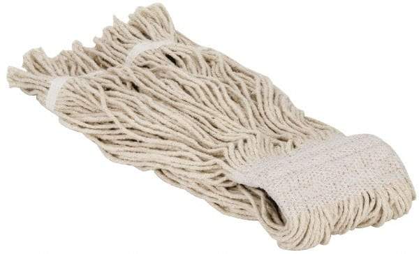 PRO-SOURCE - 5" White Head Band, X-Large Cotton Cut End Mop Head - 4 Ply, Clamp Jaw Connection, Use for General Purpose - Eagle Tool & Supply