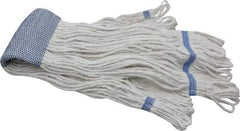 PRO-SOURCE - 5" White Head Band, X-Large Blended Fiber Extra Large #32 Loop End Mop Head - 4 Ply, Clamp Jaw Connection, Use for General Purpose - Eagle Tool & Supply