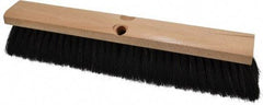 PRO-SOURCE - 16" General Purpose Horsehair Push Broom - 3" Bristle Length, Wood Block, Threaded Handle Connection, Handle Sold Separately - Eagle Tool & Supply