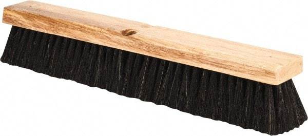 PRO-SOURCE - 18" General Purpose Horsehair Push Broom - 3" Bristle Length, Wood Block, Threaded Handle Connection, Handle Sold Separately - Eagle Tool & Supply