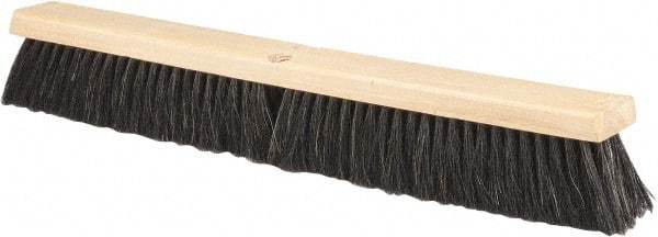 PRO-SOURCE - 24" General Purpose Horsehair Push Broom - 3" Bristle Length, Wood Block, Threaded Handle Connection, Handle Sold Separately - Eagle Tool & Supply