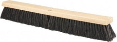 PRO-SOURCE - 24" General Purpose Horsehair Push Broom - 3" Bristle Length, Wood Block, Threaded Handle Connection, Handle Sold Separately - Eagle Tool & Supply