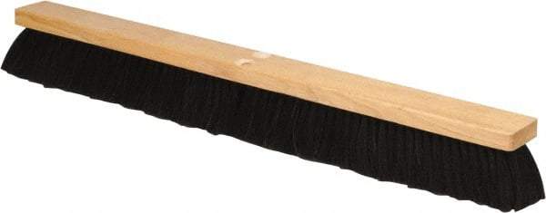 PRO-SOURCE - 30" General Purpose Horsehair Push Broom - 3" Bristle Length, Wood Block, Threaded Handle Connection, Handle Sold Separately - Eagle Tool & Supply