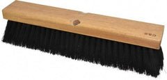 PRO-SOURCE - 14" General Purpose Horsehair Blend Push Broom - 3" Bristle Length, Wood Block, Threaded Handle Connection, Handle Sold Separately - Eagle Tool & Supply