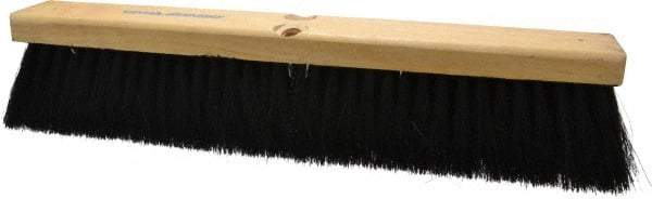 PRO-SOURCE - 18" General Purpose Horsehair Blend Push Broom - 3" Bristle Length, Wood Block, Threaded Handle Connection, Handle Sold Separately - Eagle Tool & Supply