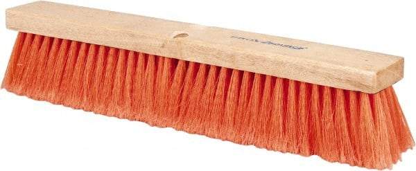 PRO-SOURCE - 18" General Purpose Polypropylene Push Broom - 3" Bristle Length, Wood Block, Threaded Handle Connection, Handle Sold Separately - Eagle Tool & Supply