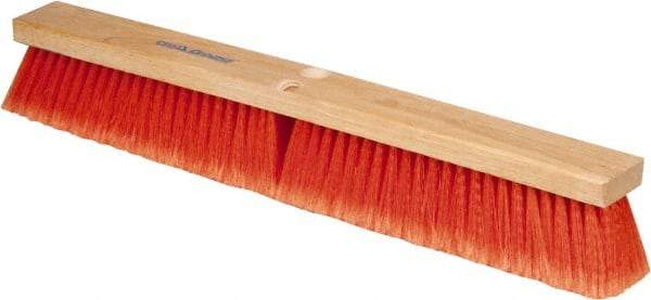 PRO-SOURCE - 24" General Purpose Polypropylene Push Broom - 3" Bristle Length, Wood Block, Threaded Handle Connection, Handle Sold Separately - Eagle Tool & Supply