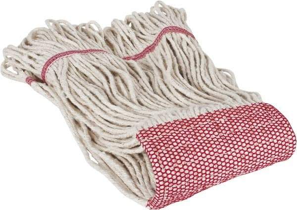 PRO-SOURCE - 5" Red Head Band, Medium Cotton Loop End Mop Head - 4 Ply, Clamp Jaw Connection, Use for General Purpose - Eagle Tool & Supply