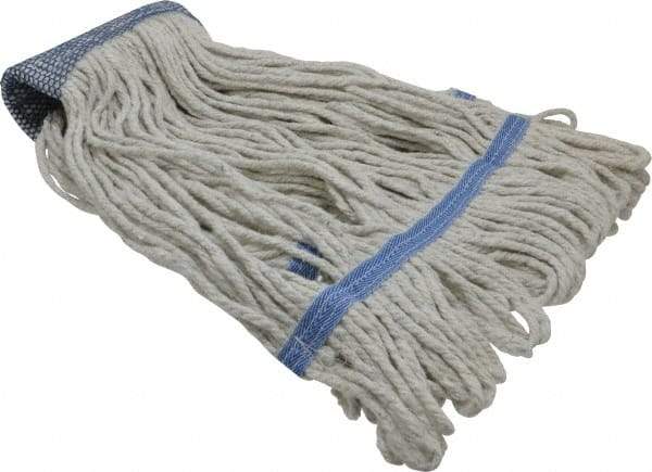 PRO-SOURCE - 5" Blue Head Band, Medium Cotton Loop End Mop Head - 4 Ply, Use for General Purpose - Eagle Tool & Supply