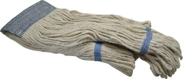 PRO-SOURCE - 5" Blue Head Band, Large Cotton Loop End Mop Head - 4 Ply, Clamp Jaw Connection, Use for Finishing - Eagle Tool & Supply