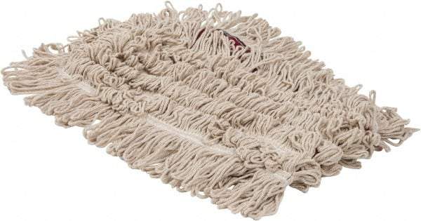 PRO-SOURCE - 36" Long x 5" Wide Yarn Blend Dust Mop Head - Snap-On, Red, Looped Head, Launderable - Eagle Tool & Supply