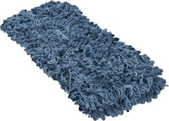 PRO-SOURCE - 18" Long x 5" Wide Yarn Blend Dust Mop Head - Snap-On, Blue, Looped Head - Eagle Tool & Supply