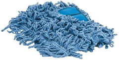 PRO-SOURCE - 24" Long x 5" Wide Yarn Blend Dust Mop Head - Snap-On, Blue, Looped Head - Eagle Tool & Supply