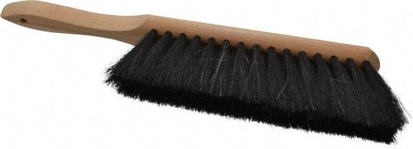 PRO-SOURCE - Horsehair Counter Duster - 2-1/2" Bristle Length, 8" Long Head, Hardwood Handle, Black - Eagle Tool & Supply