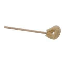 Made in USA - 15" OAL Toilet Bowl Brush - Tampico Bristles, 15" Wood Handle, White - Eagle Tool & Supply