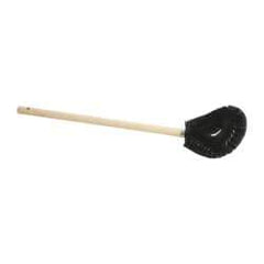 Made in USA - 15" OAL Toilet Bowl Brush - Nylon Bristles, 15" Wood Handle, Black - Eagle Tool & Supply