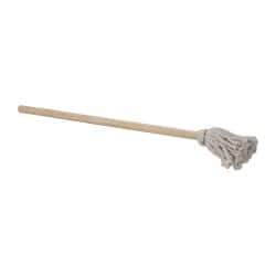 Made in USA - 21" OAL Toilet Bowl Brush - Cotton Bristles, 12" Wood Handle, Light Gray - Eagle Tool & Supply